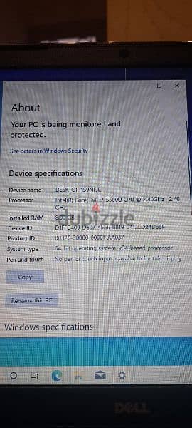 Dell i7 core 5500U 8GB Ram 64 bit  512 ssd 3