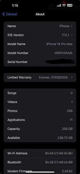 iPhone 14 Pro Max, 256gb, Purple, 4 months warranty left 5
