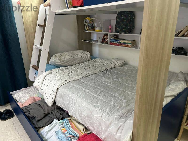 bunk bed w/storage and mattress 6