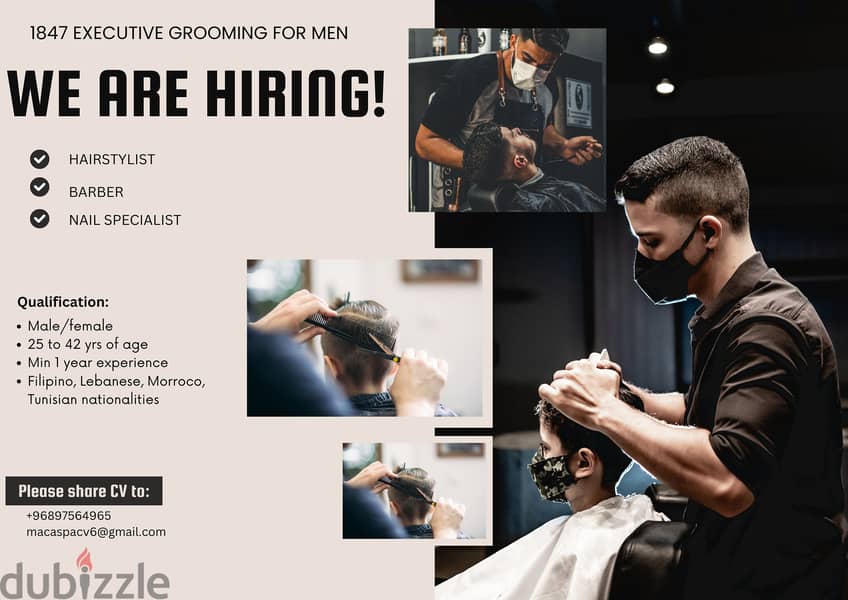 WE ARE HIRING FOR OUR NEW SALON. 1