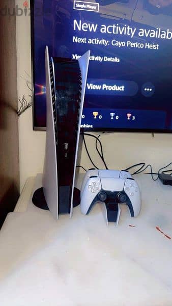 a new PS5 with 2 controller and a charging dock 3