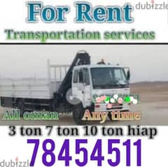 transportation services and truck for rent monthly and days basis