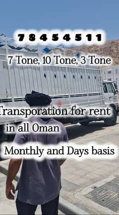 htransportation services and truck for rent monthly and days basis