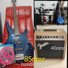 Yamaha PJ bass guitar + fender acoustasonic 50watts amp