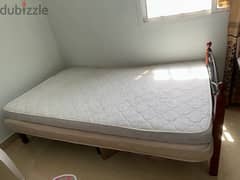 single steel bed with 2 mattresses 0