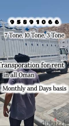 transportation services and truck for rent monthly and day basis