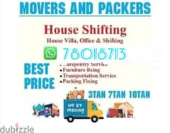 Shifting, Moving, Packing, Carpenter services in all Oman