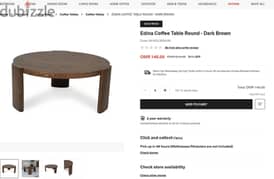 Round Dark Brown Coffee Table from PANHOMES