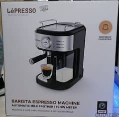 LePRESSO Barista Espresso Machine Automatic Milk Frother Flow Meter 0