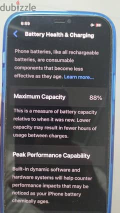 iPhone 12pro max 128GB, Battary Health 88%