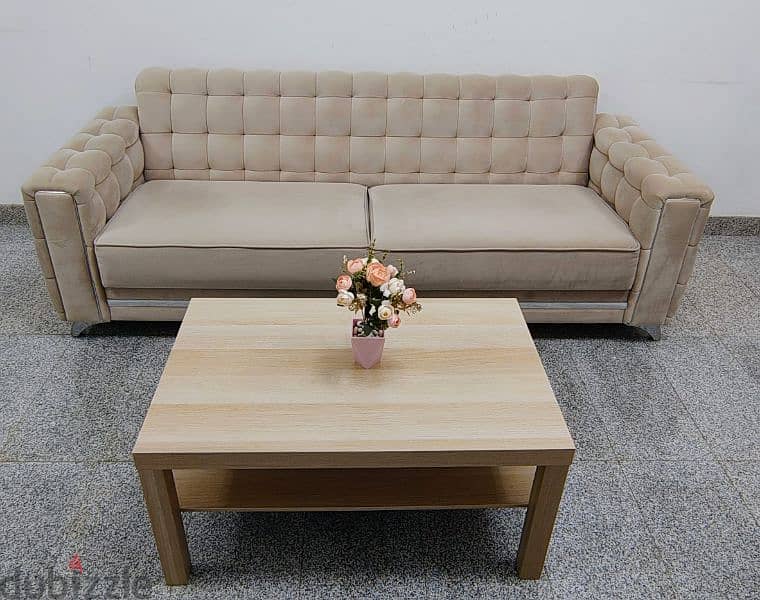 Sofa bed with Storage and a coffee table for sale 2