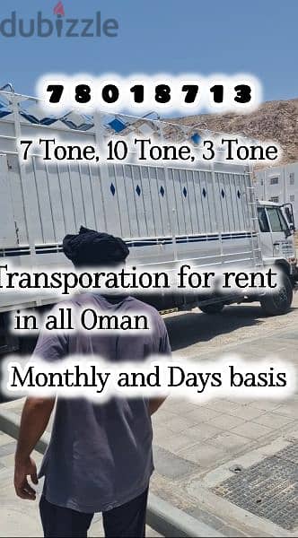 Transportation services and truck for rent monthly and day basis 0
