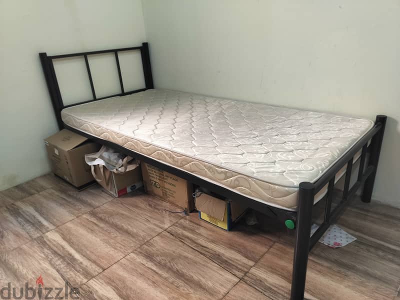 Single steel cot (6.6 x 3 feet) with bed - less usage 3