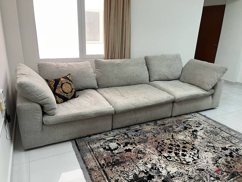 Pan Home PIANCA Sofa 3p/s (Gray-fabric&wood) 0
