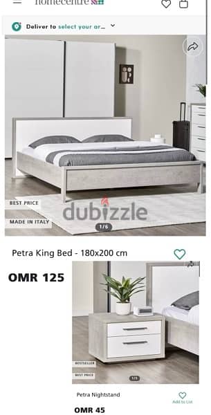 king bed + mattress + 2 nightstand 1