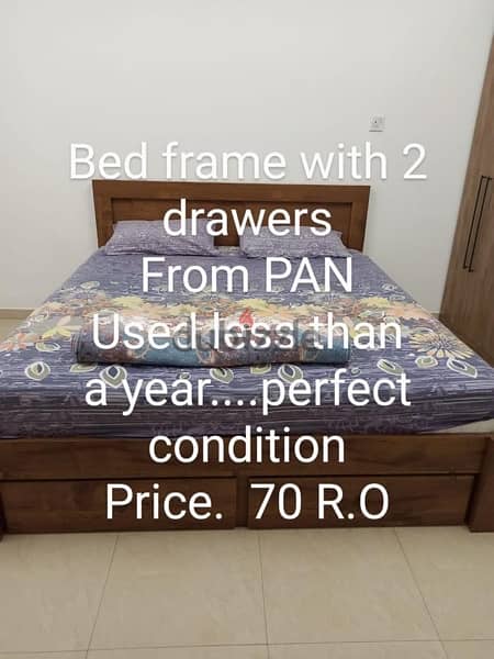 Bed & mattress with drawers 0