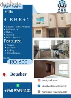 For rent 4 BHK +1 in Boucher