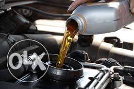 Oil filter change, engine oil change al types of car repair. Engine 0