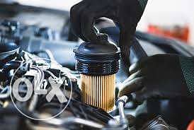 Oil filter change, engine oil change al types of car repair. Engine 1