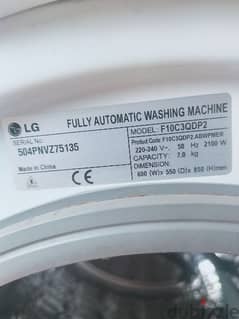 LG Washing and Dryer Full Auto Machine