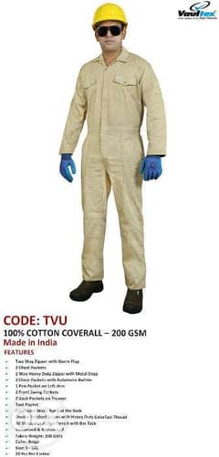 100% cOTTon COVeRalL wTIH rEFLEcTIVeS-200 gSm