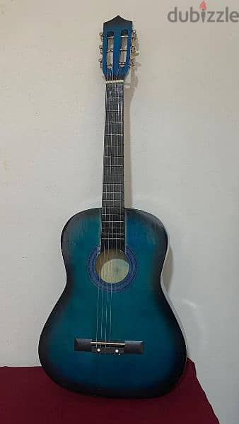 medium size acoustic guitar in blue color 5