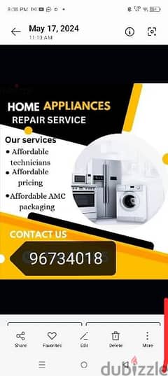 maintenance Automatic washing machine and refrigerator Rs,40000