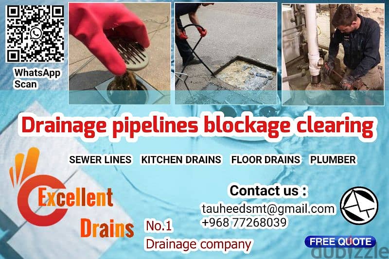 Clogged drain pipeline clearing | Drainage service company 2