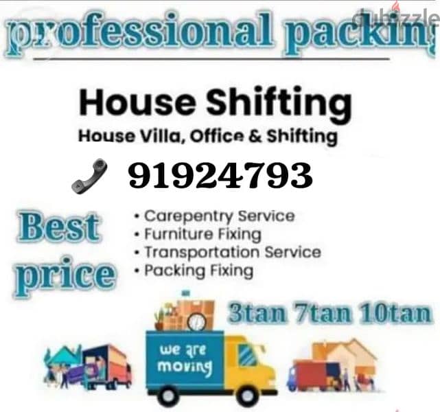 House @ Office Shifting good working Care full services 0