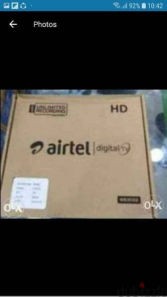 airtel hd box with 6 months Tamil Malayalam pakg 0