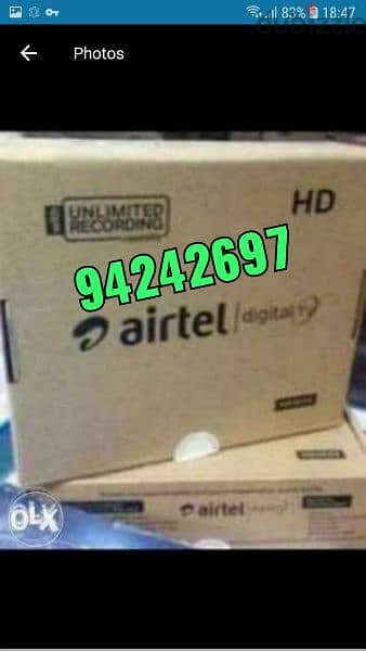 Airtel New Full HDD Receiver with  malyalam tamil telgu