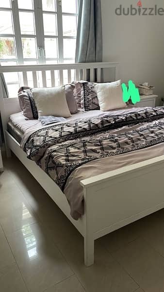 IKEA bed + mattress + side tables 0