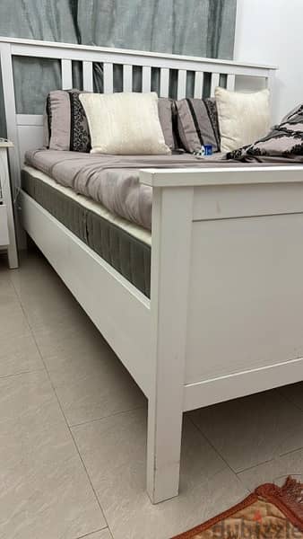 IKEA bed + mattress + side tables 2