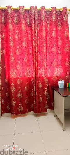 2 sets of Custom-made full length Bedroom curtains along with the rods