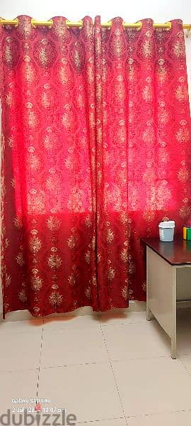 2 sets of Custom-made full length Bedroom curtains along with the rods 0