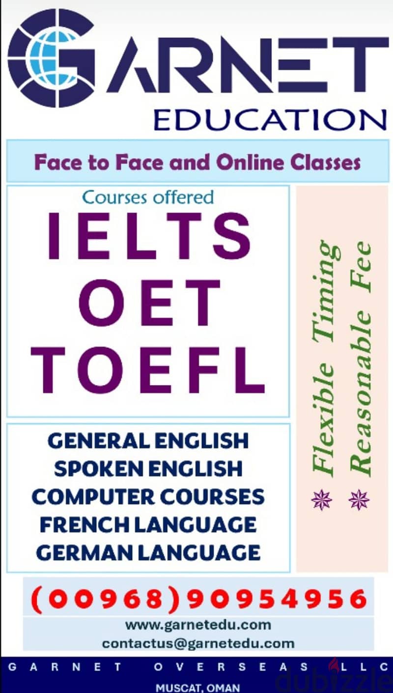 English, IELTS, OET, TOEFL, French, German and Computer courses 0
