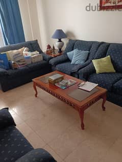 Sofa set and coffee tables