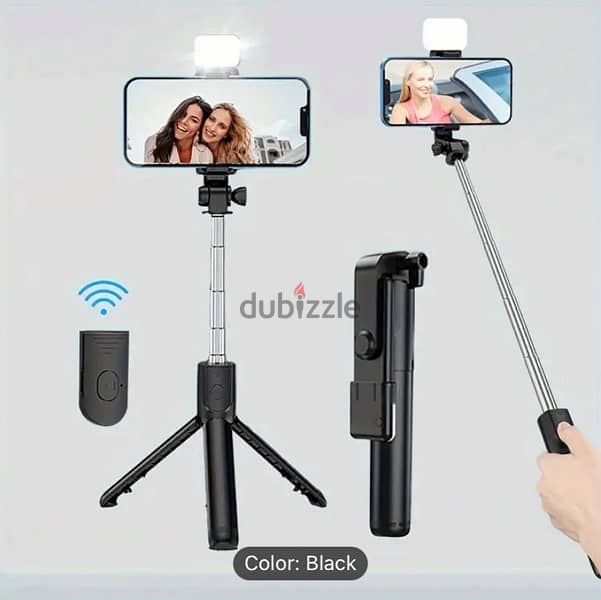 Wireless Selfie Stick Tripod With LED Fill Light, 1