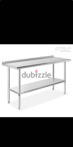 Stainless steel table and sink for restaurant kitchen -طاولة ومغسلة 0