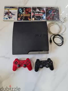 Playstation 3 with games and controllers last 30 Ryals 

79784802 0