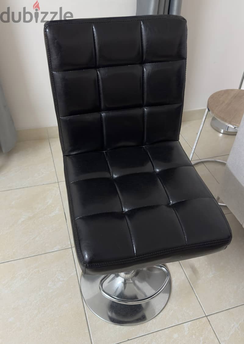 Leather with Backrest Height Adjustable Swivel Pub Chair 1