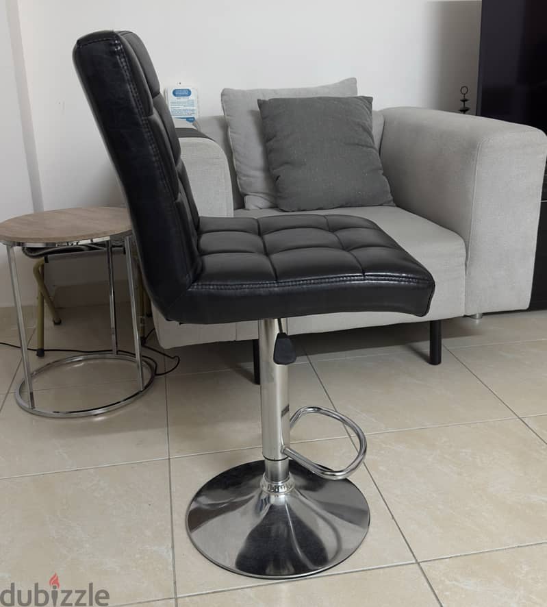 Leather with Backrest Height Adjustable Swivel Pub Chair 3