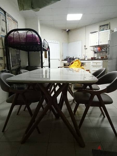 Marble Dinning table with 4 chair 2