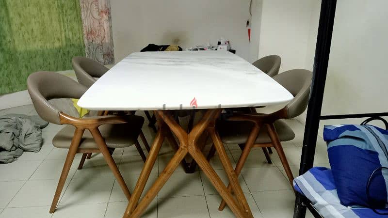 Marble Dinning table with 4 chair 5