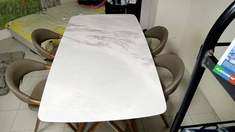 Marble Dinning table with 4 chair 6