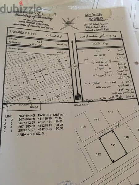 أرض للبيع في صحم المرفع ٦٠٢ قرب من المدرسة 0