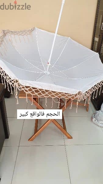 big umbrella with hand made croshet / مظلة كبيرة مع شغل يدوي كروشيه 0