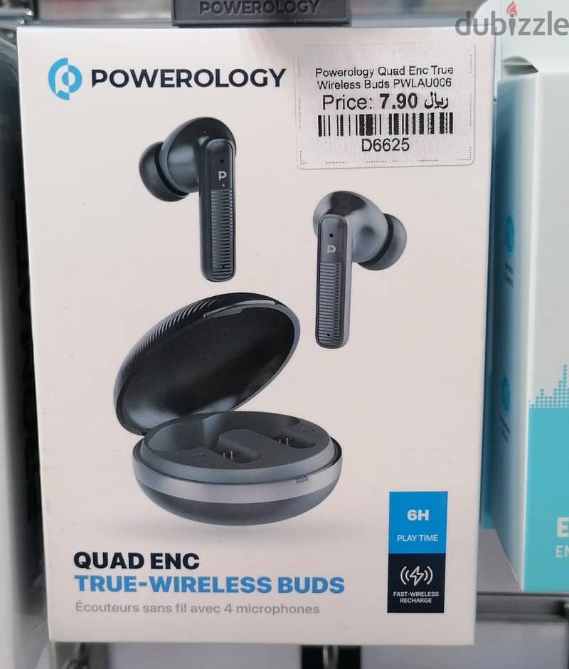 Powerology Quad ENC True Wireless Buds PWLAU006 - Brand New 0