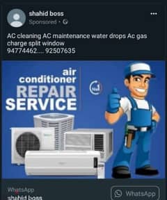 AC cleaning AC maintenance water drops Ac gas charge split window