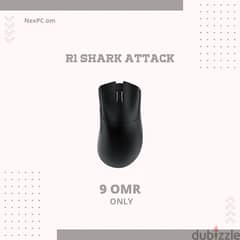 ماوس أسود R1 من شركة Shark Attack 0